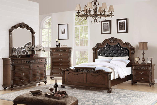 Viethn Cal. King Bed/Upholstered/Dark Walnut in Antique Cherry image