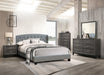 Vphong Eastern King Bed/Grey Fabric in Grey / Espresso image