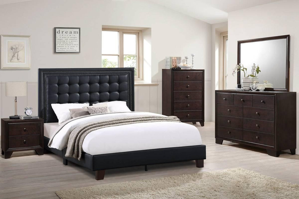 Vphong Queen Bed in Black / Espresso