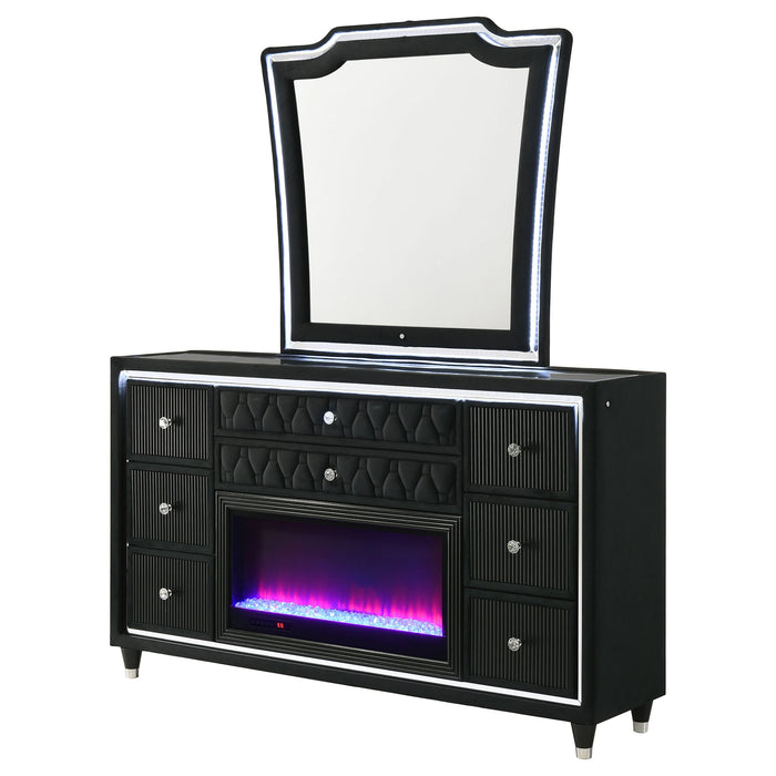 Lorient LED Flame Box Dresser with Mirror
