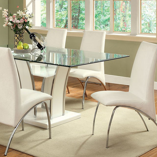 Glenview White/Chrome Dining Table