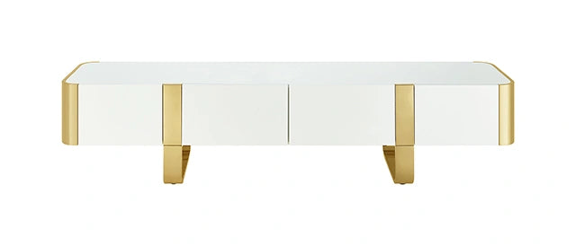 Larvik TV Stand White w/ Gold Frame
