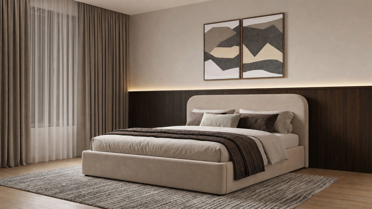 Anders Upholstered Storage Lift Platform Bed