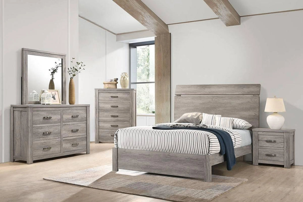 Liihen Eastern King Bed in Grey