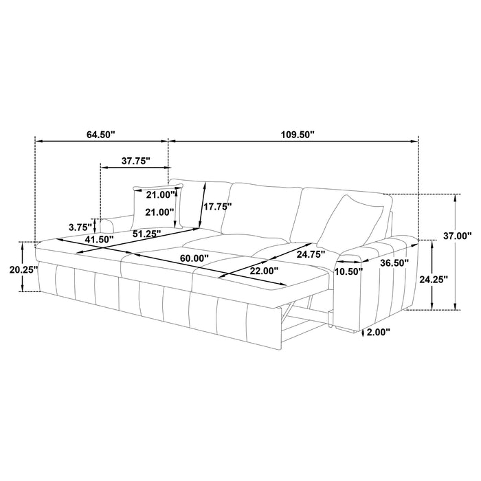 Pastrana Upholstered Sleeper Sectional Sofa